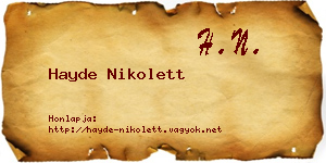 Hayde Nikolett névjegykártya