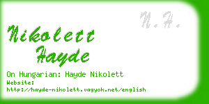 nikolett hayde business card